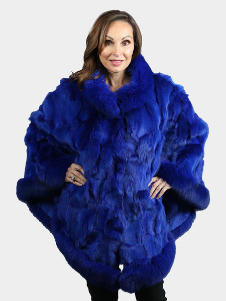 FUGA FUGA  チュニックベスト　F(ロイヤルブルー) ROYAL BLUE FOX Kimono Style Fullpelts Long Fur Coat!brand New Real