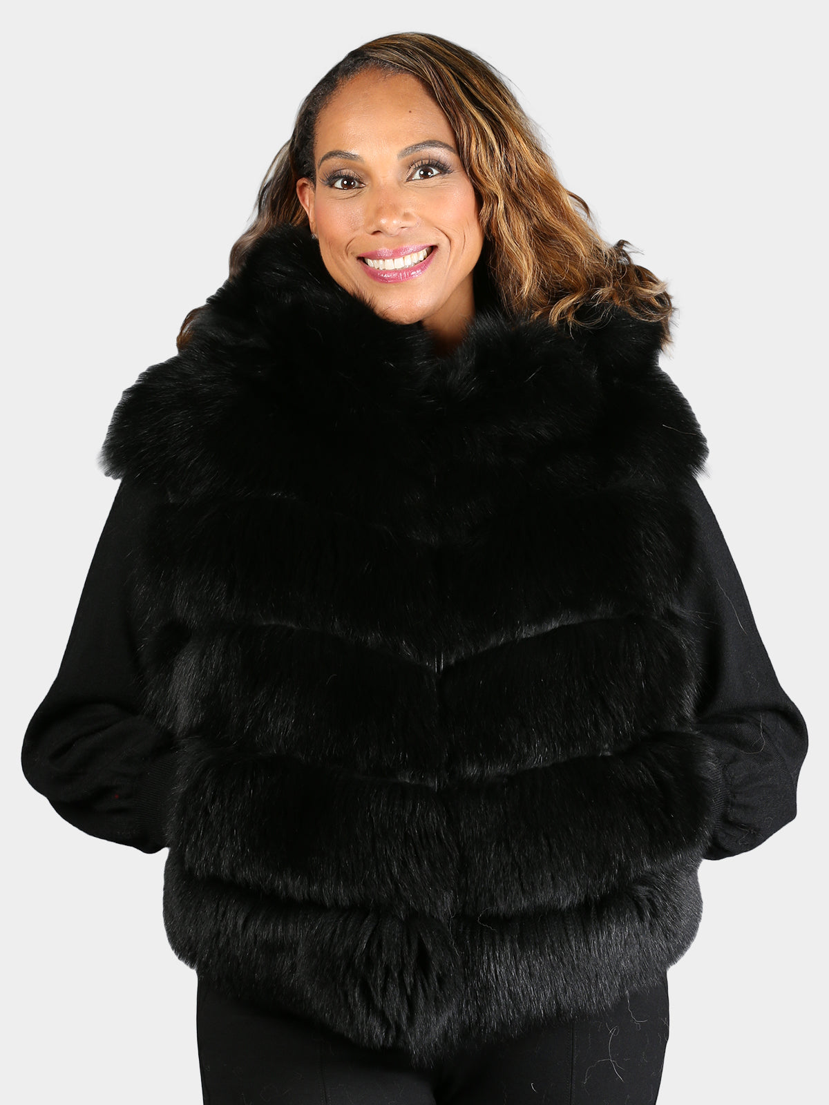 Women's Black Fox Fur Jacket