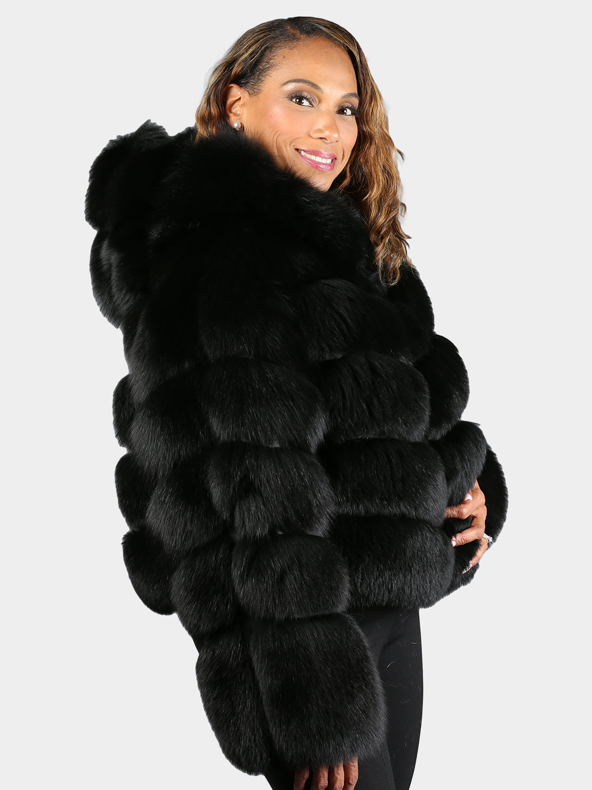 Women's Black Fox Fur Jacket