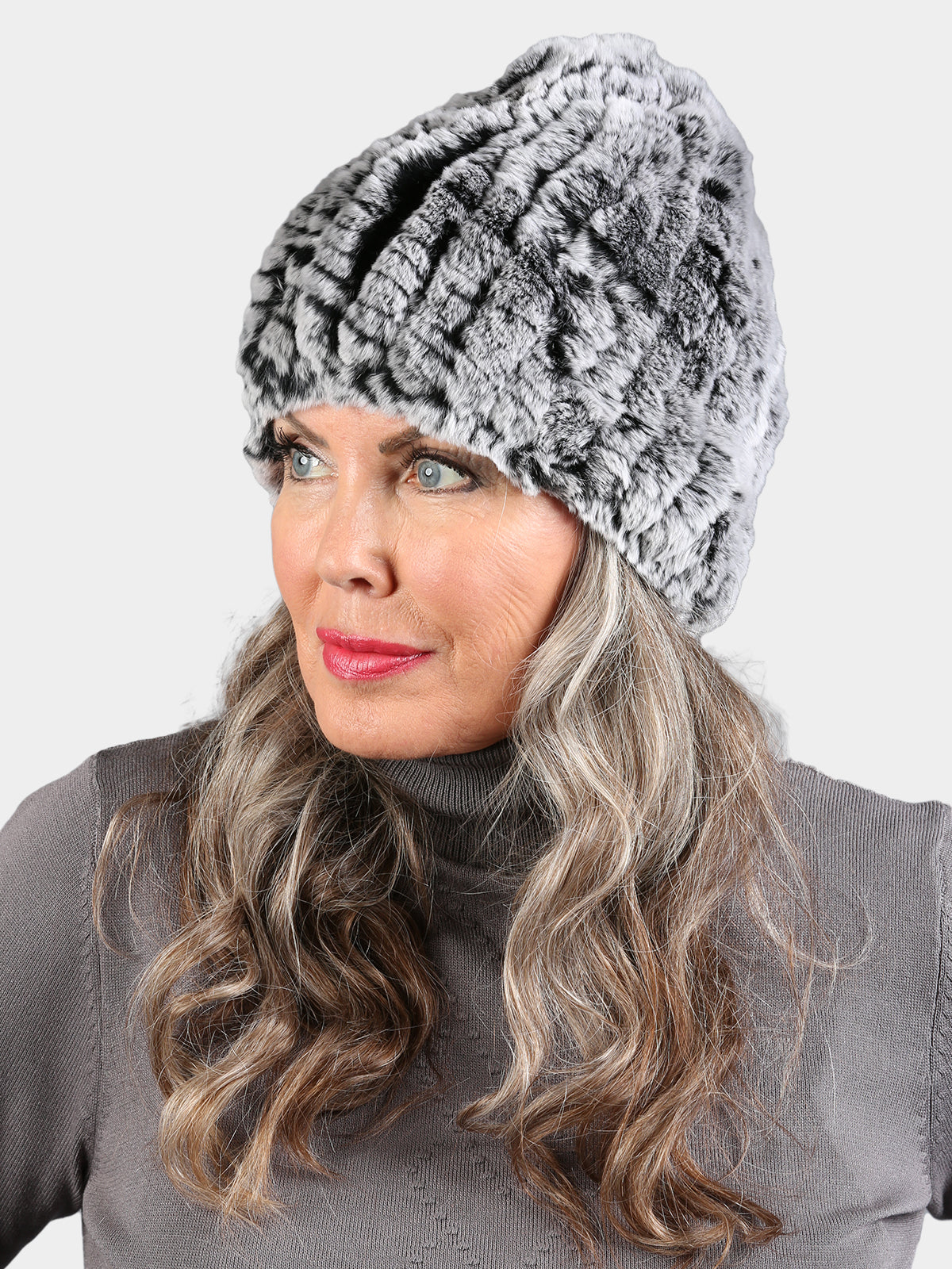 Women's Snowtop Knitted Rex Fur Hat