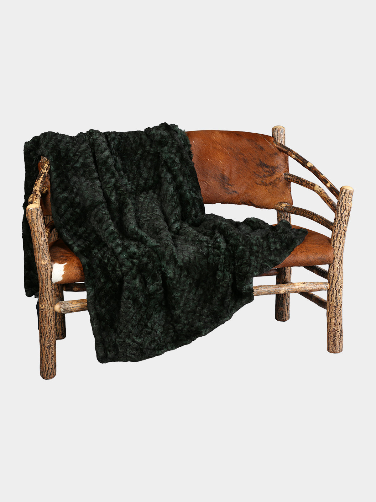 Green Knitted Rex Fur Blanket