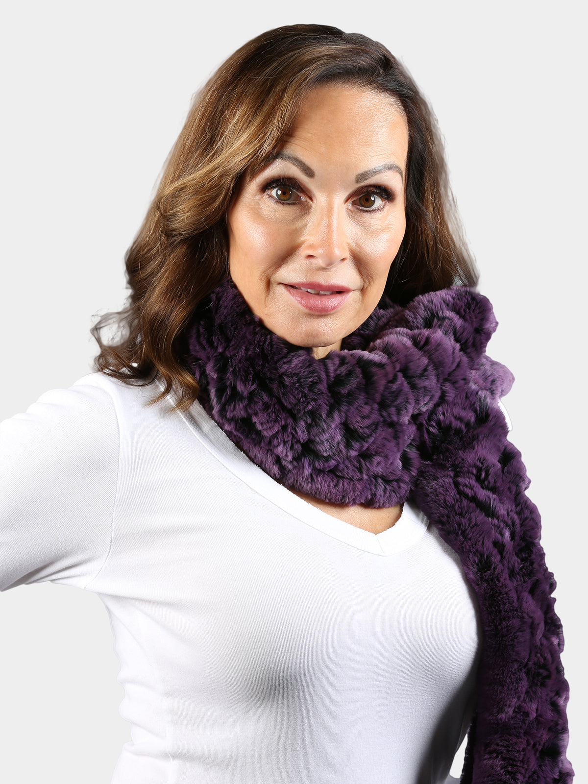 Women's Purple Knitted Rex Scarf
