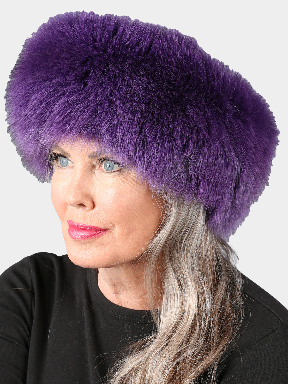 Woman's Purple Fox Fur Headband
