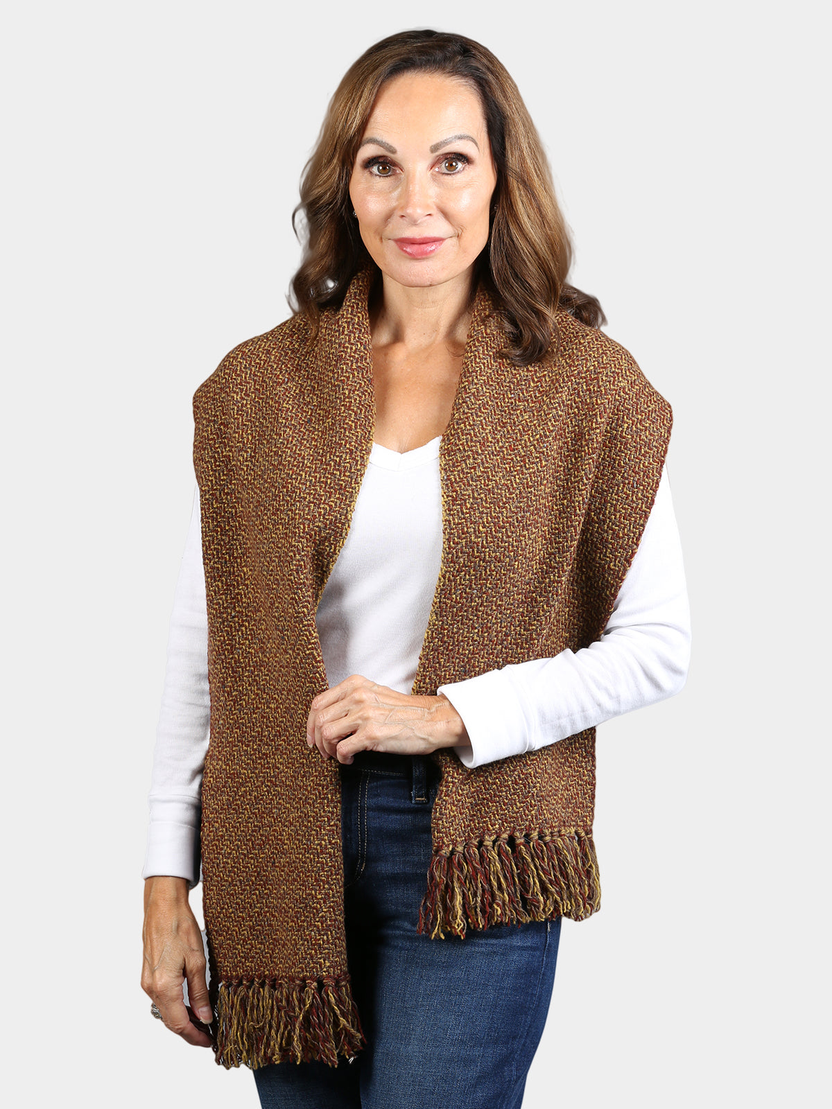 Women's Brown & Burgundy Cashmere Scarf
