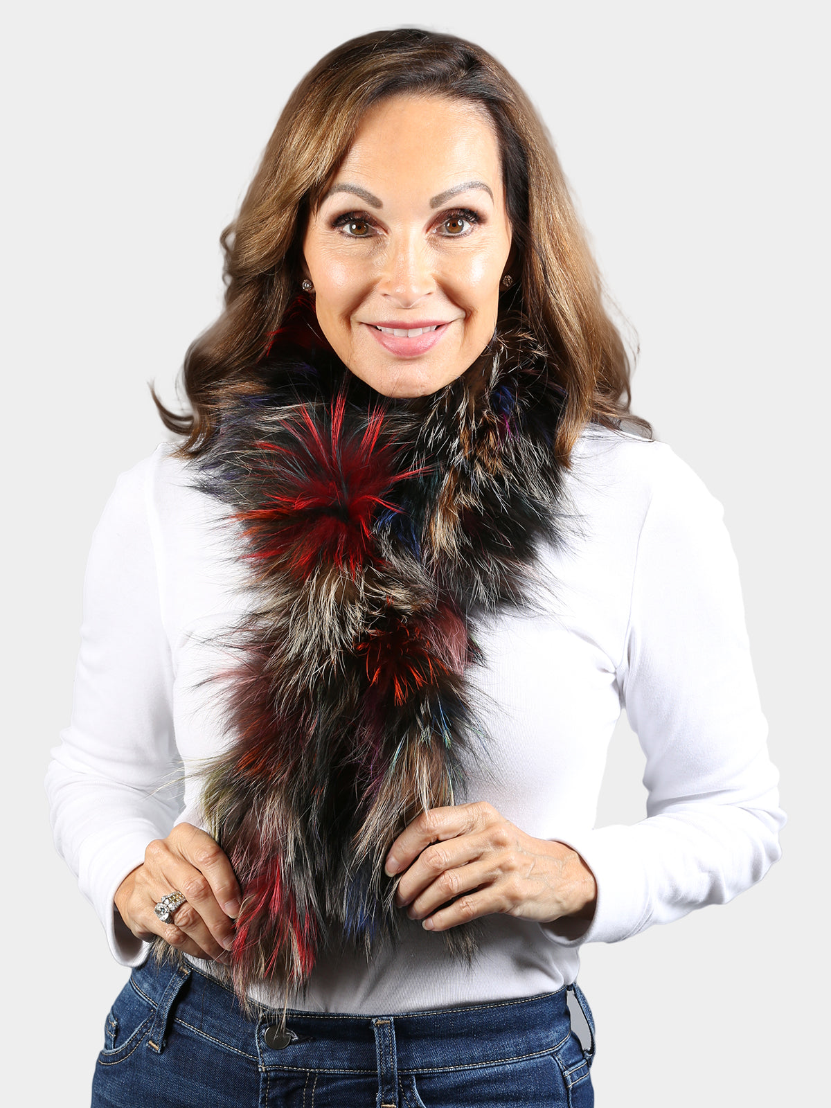 Women's Multi-Colored Knitted Fox Scarf