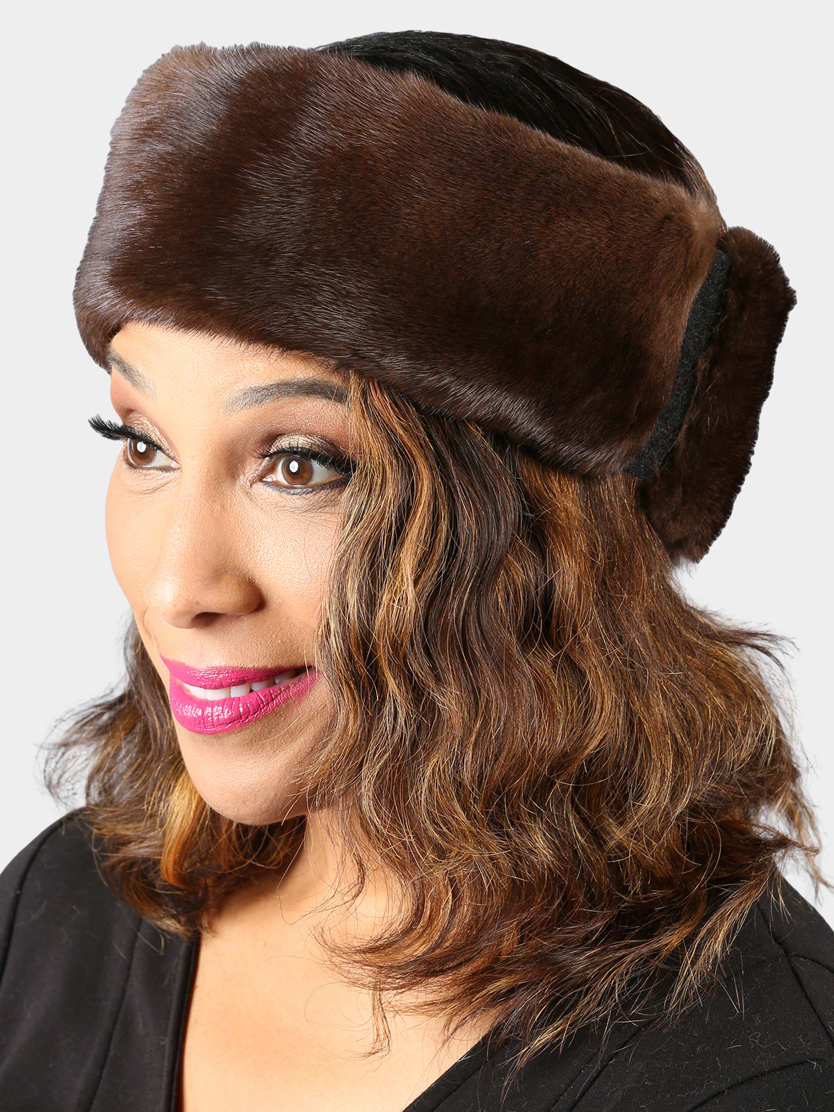Woman's Brown Mink Fur Headband