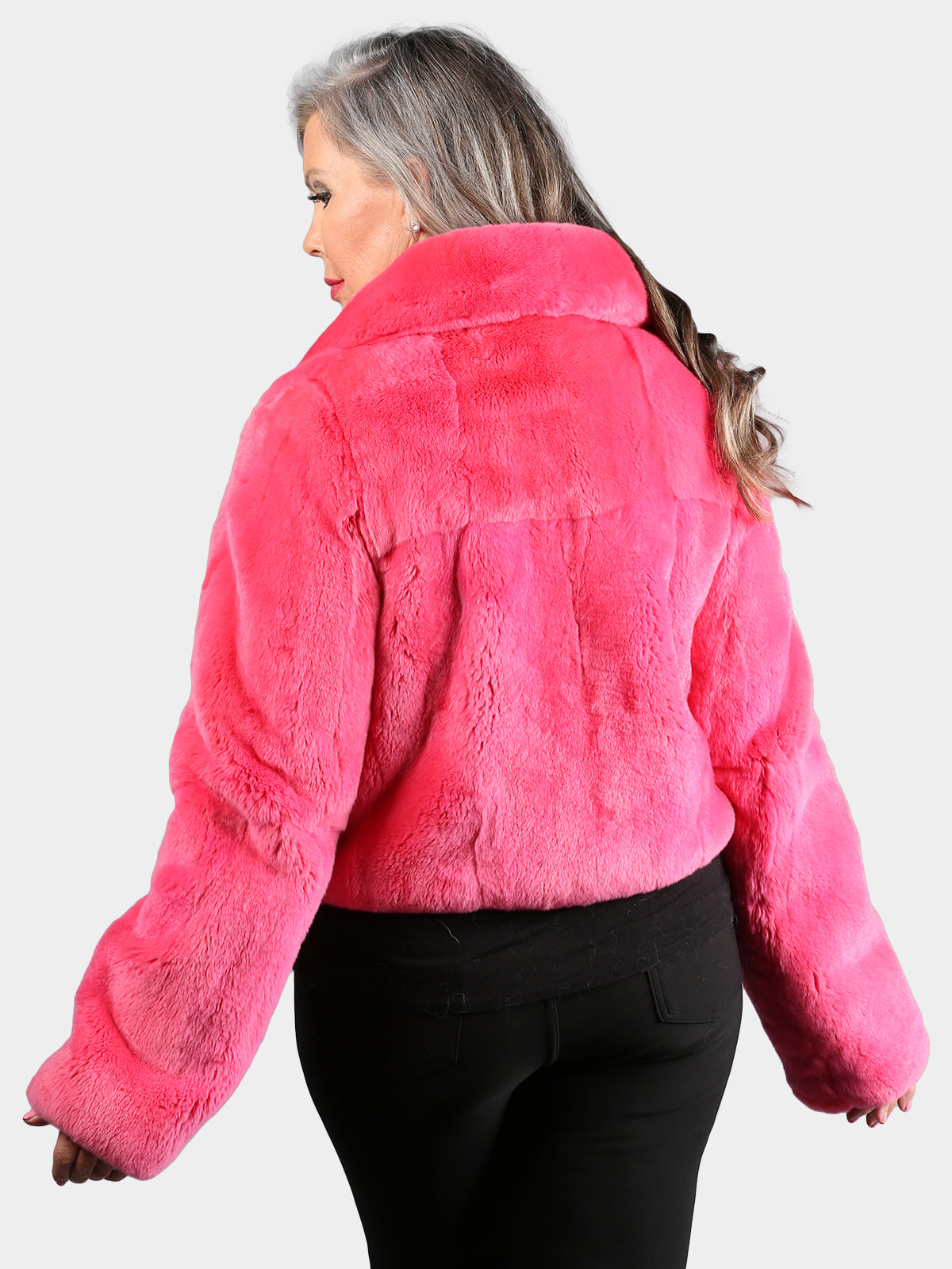 Women's Hot Pink Rex Rabbit Jacket