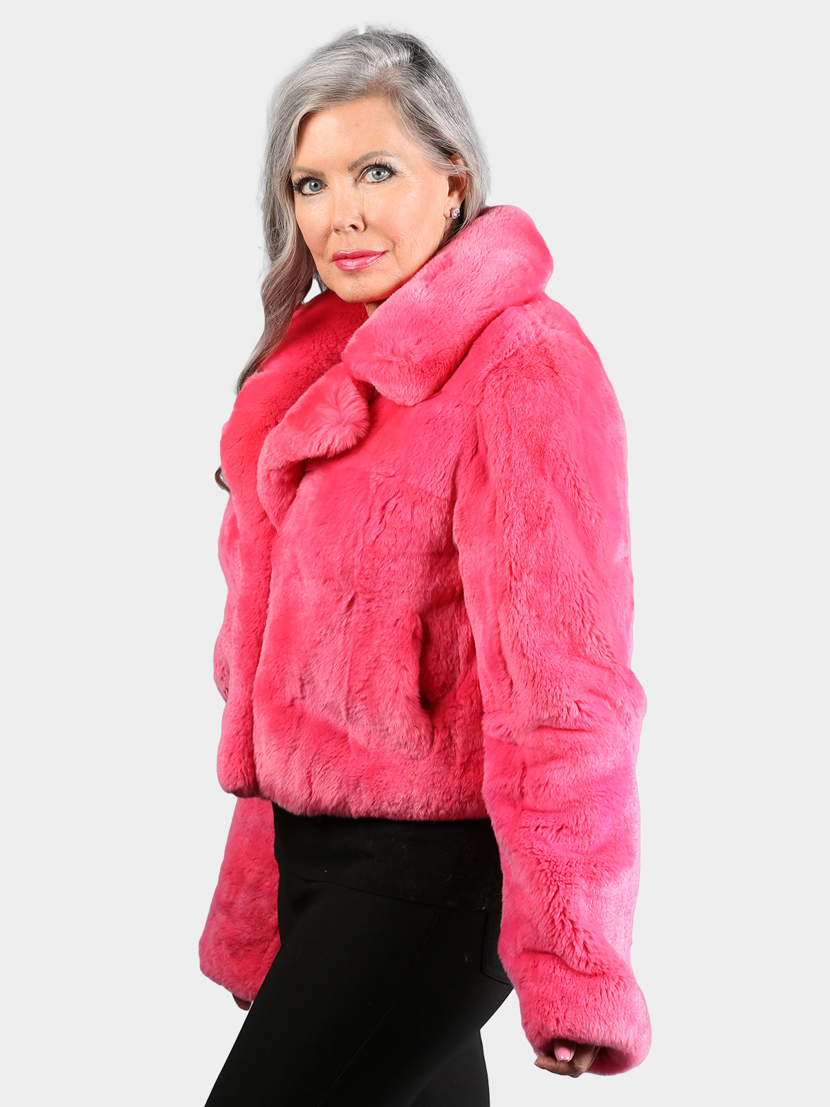 Women's Hot Pink Rex Rabbit Jacket