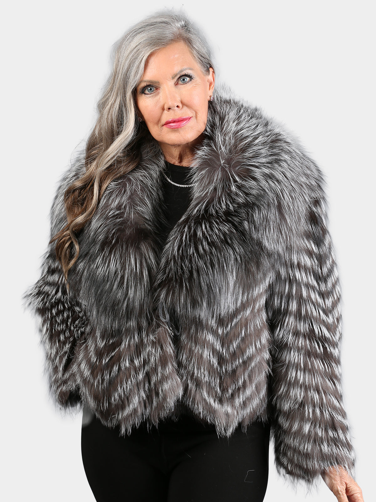 Women's Natural Silver Fox Jacket
