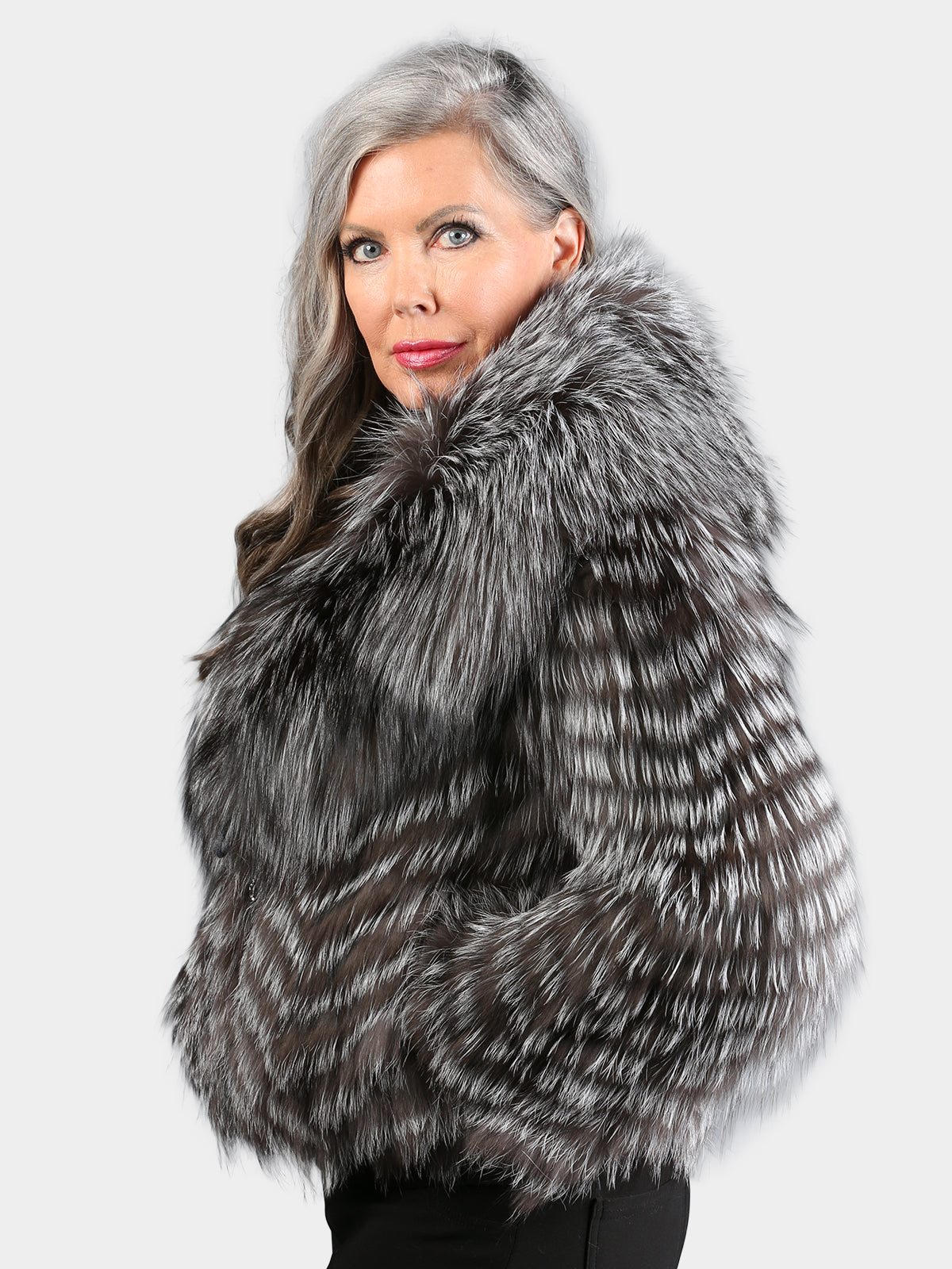 Women's Natural Silver Fox Jacket