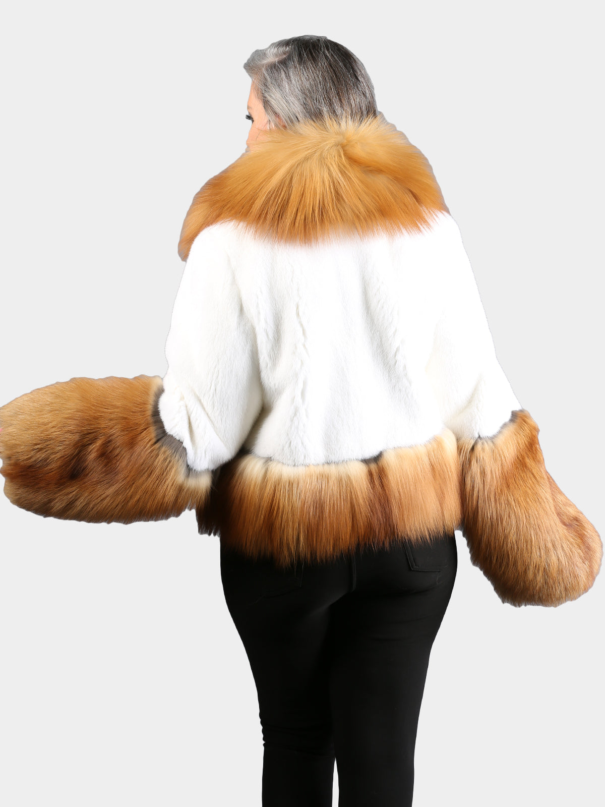 Women's Natural Red Fox and White Jacket