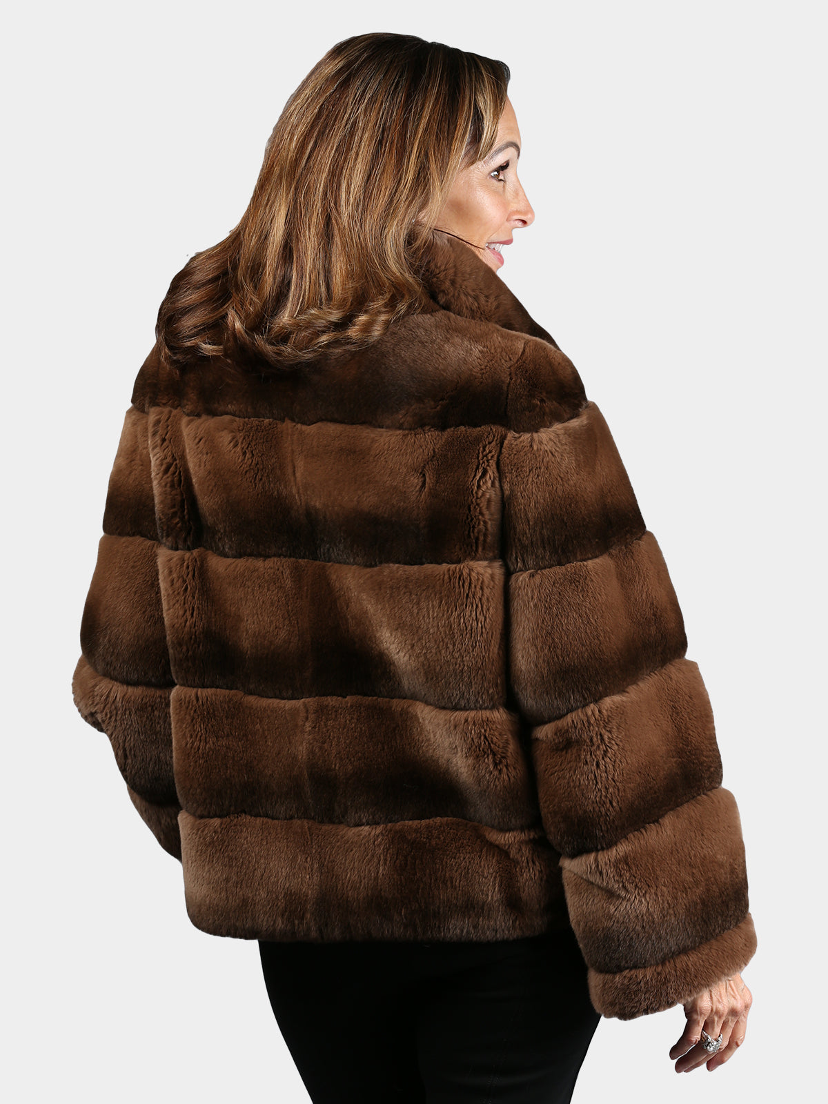Women's Dyed Brown Rex Rabbit Jacket