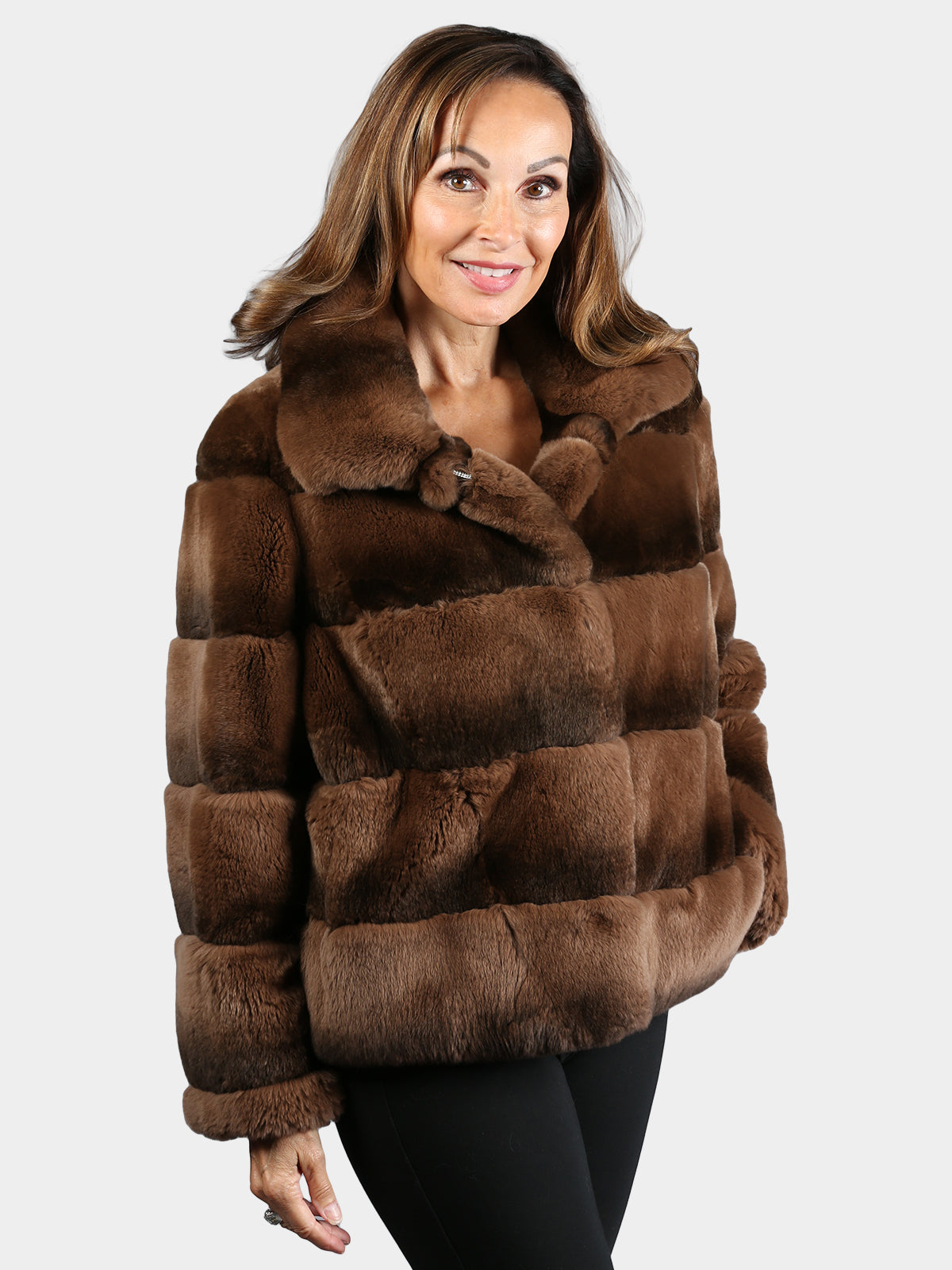 Women's Dyed Brown Rex Rabbit Jacket