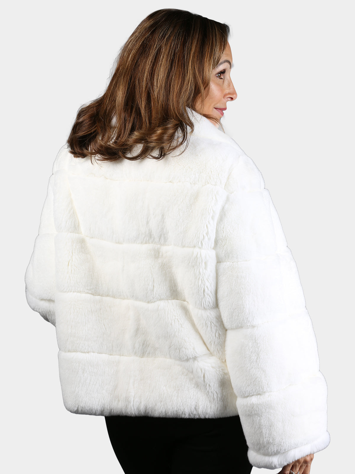 Women's White Rex Rabbit Jacket
