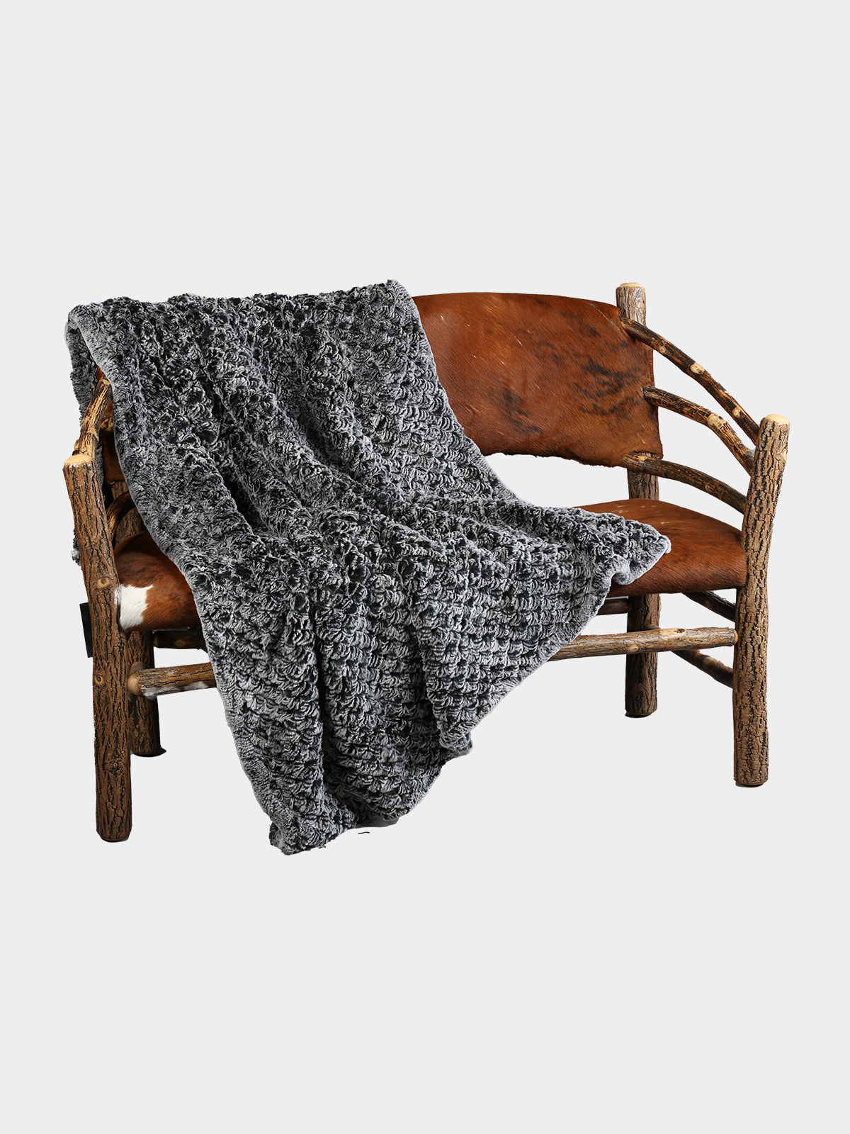 Women's Snowtop Knitted Rex Rabbit Fur Blanket