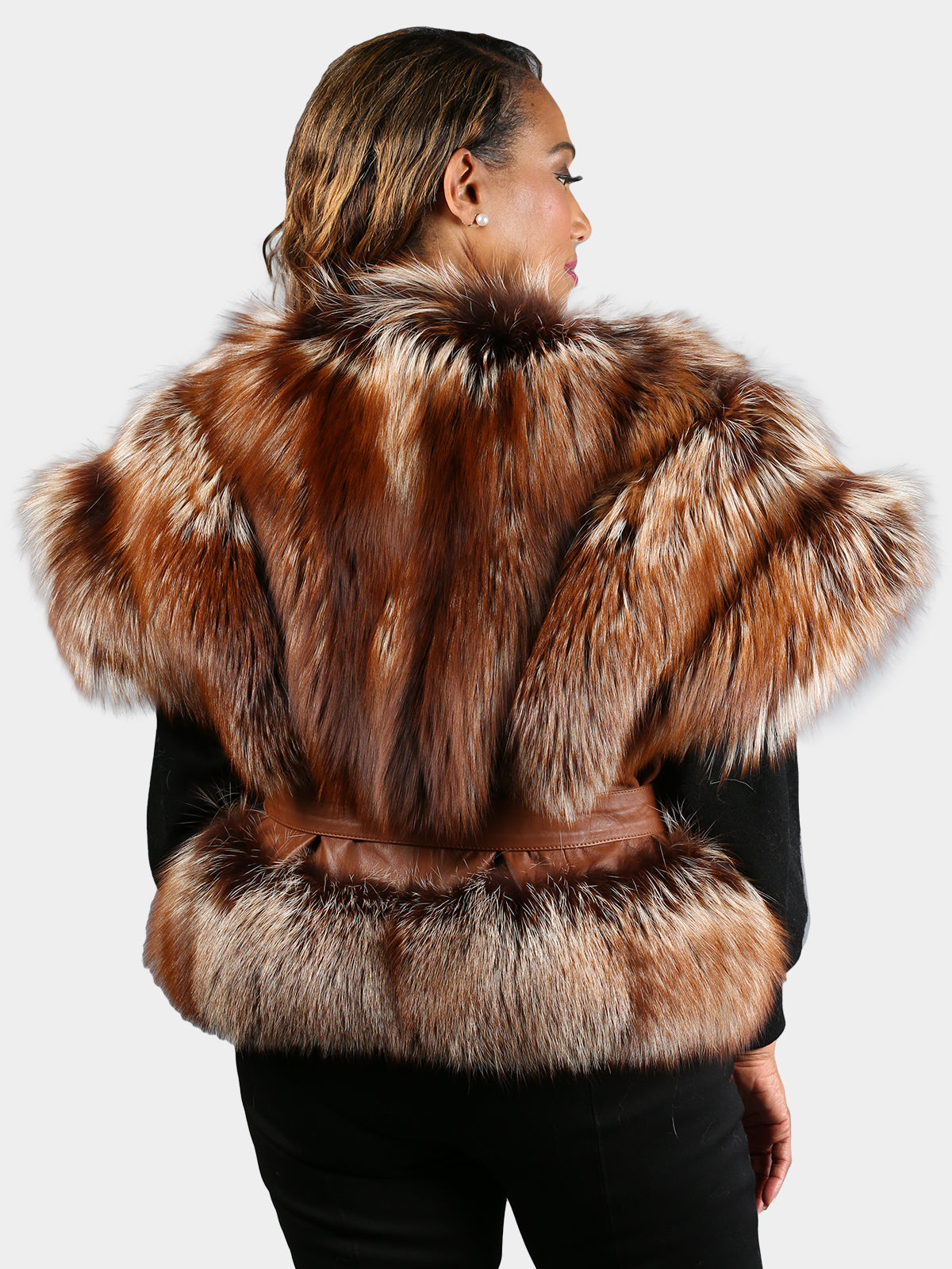 Women's Crystal Fox Fur Vest