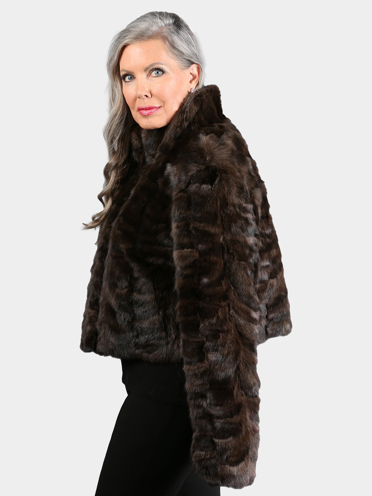 Women's Natural Sculptured Sable Fur Jacket
