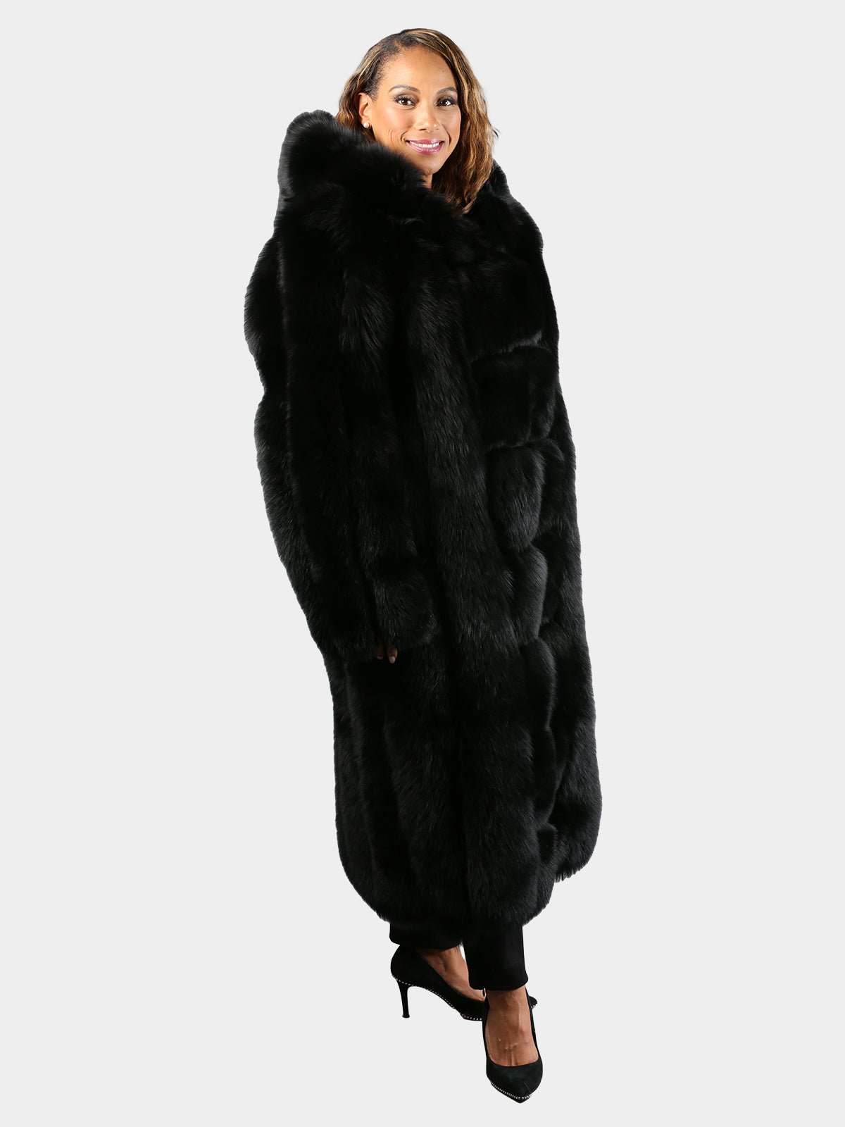 Women's Black Fox Fur Coat