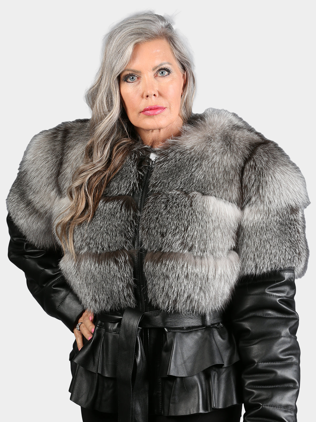 Women's Indigo Fox Fur Jacket