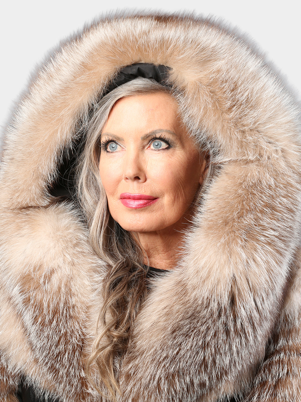 Women's Dyed Crystal Fox & Leather Jacket