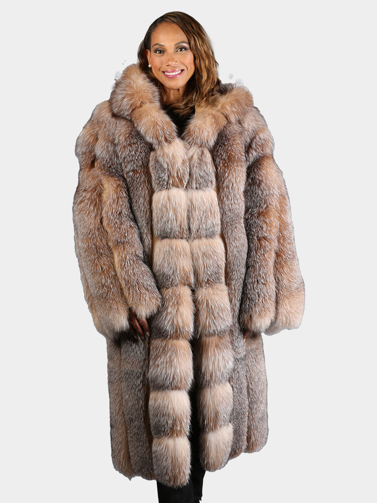 Women's Dyed Crystal Fox Fur Coat