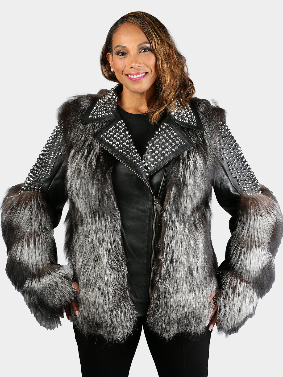 Women's Natural Silver Fox Fur Jacket