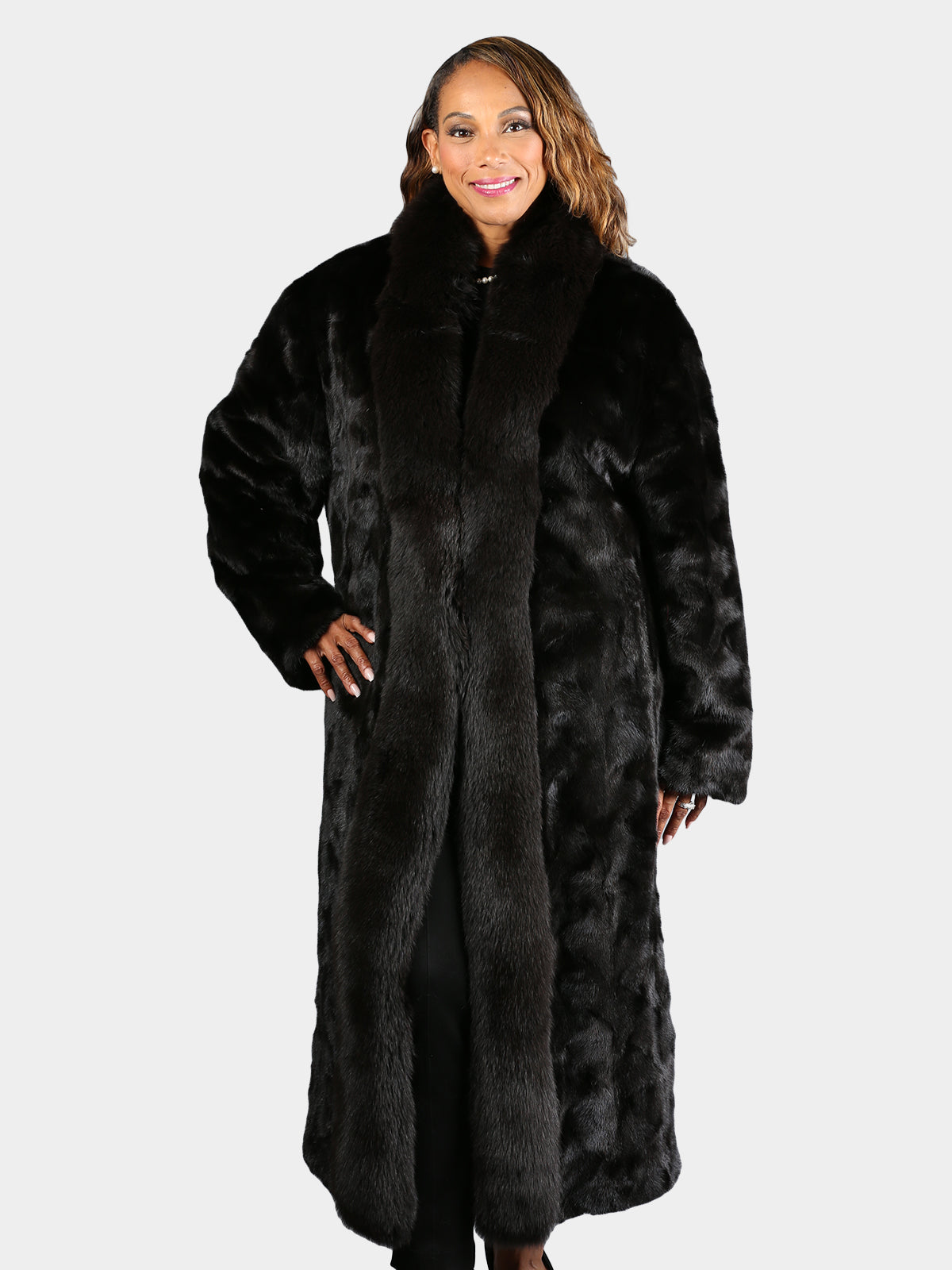 Women's Sculptured Mink Fur Coat