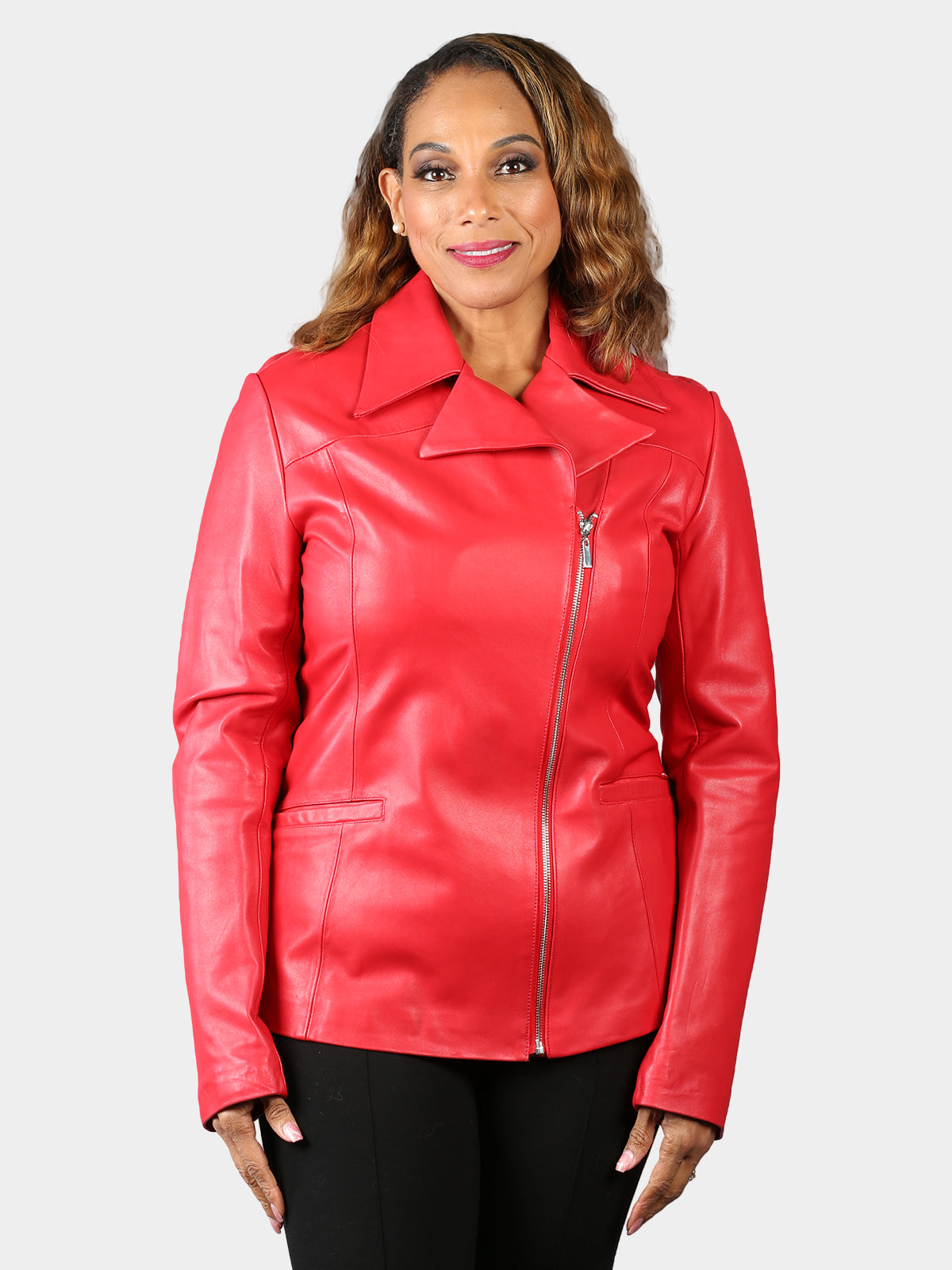 Woman's Red Leather Jacket