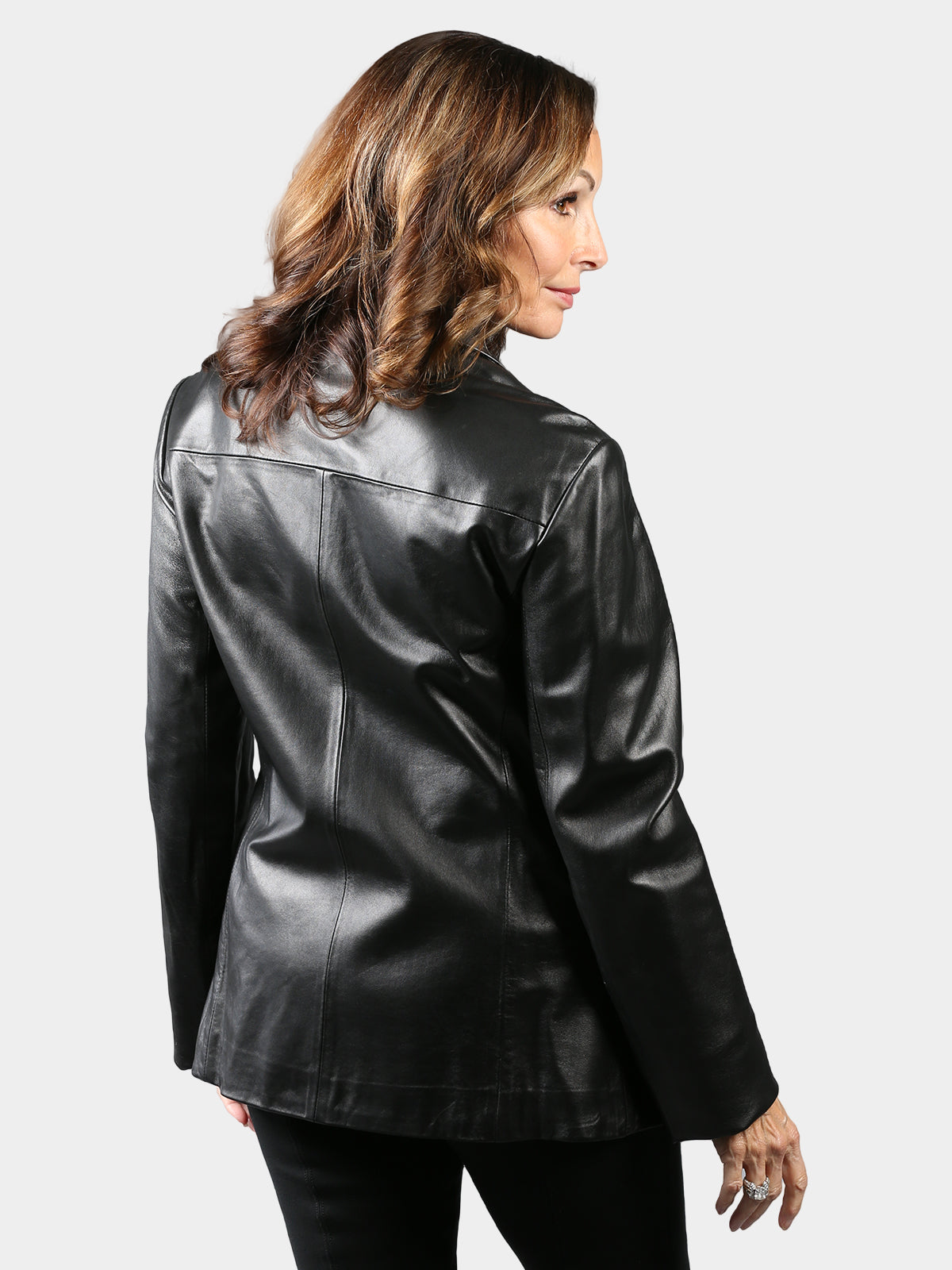 ジャケット・アウター leather lady jacket black Woman's Black Leather Jacket