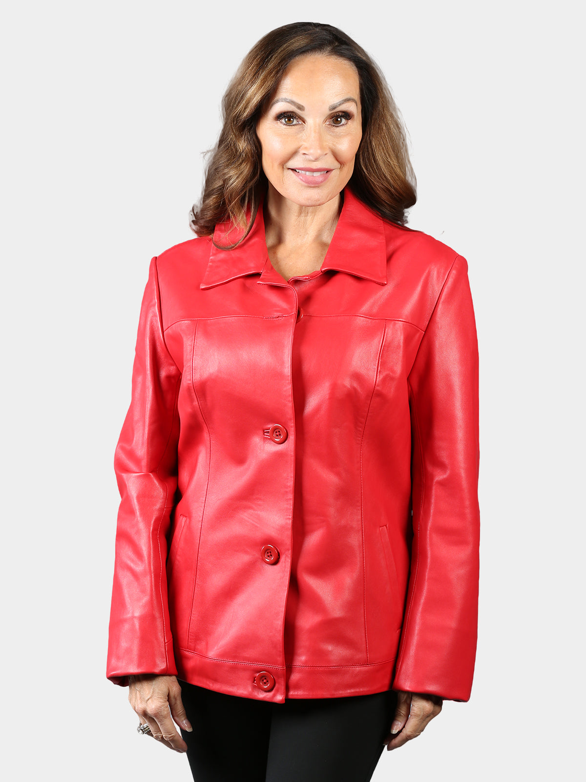 Woman's Red Leather Jacket