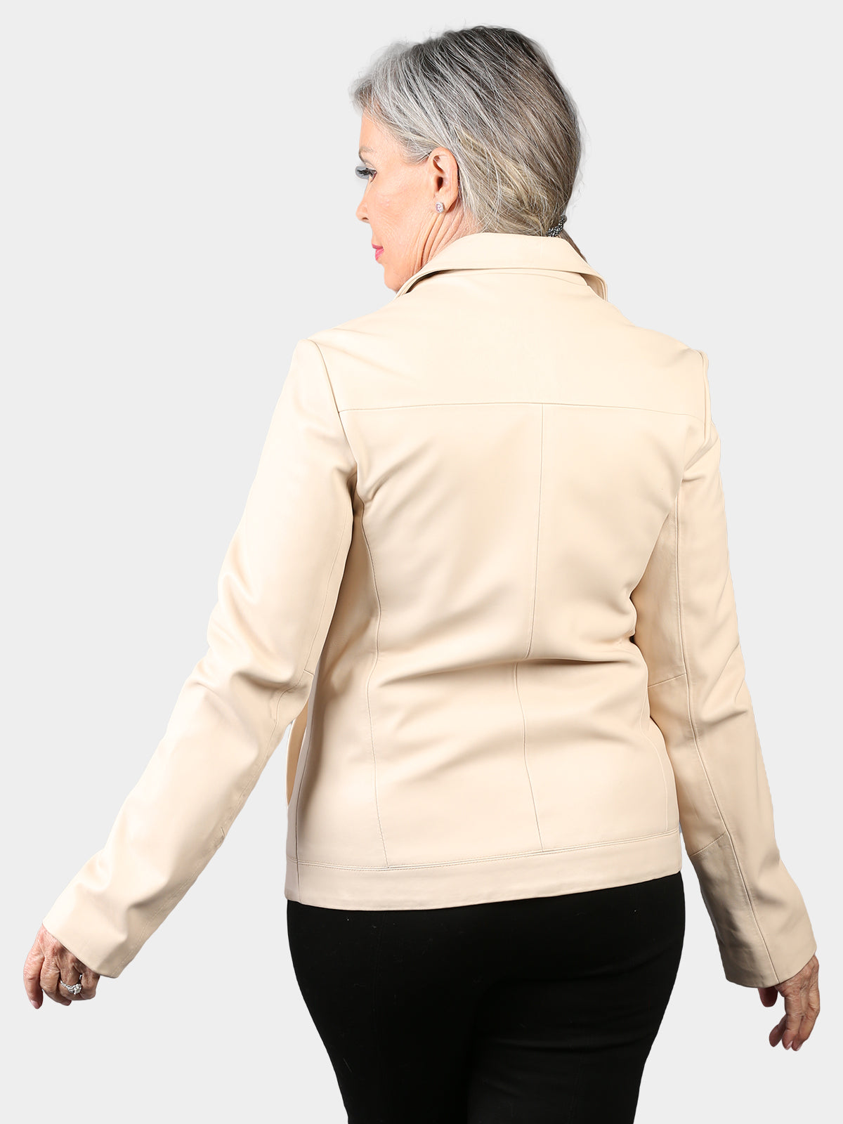Woman's Cream Leather Jacket