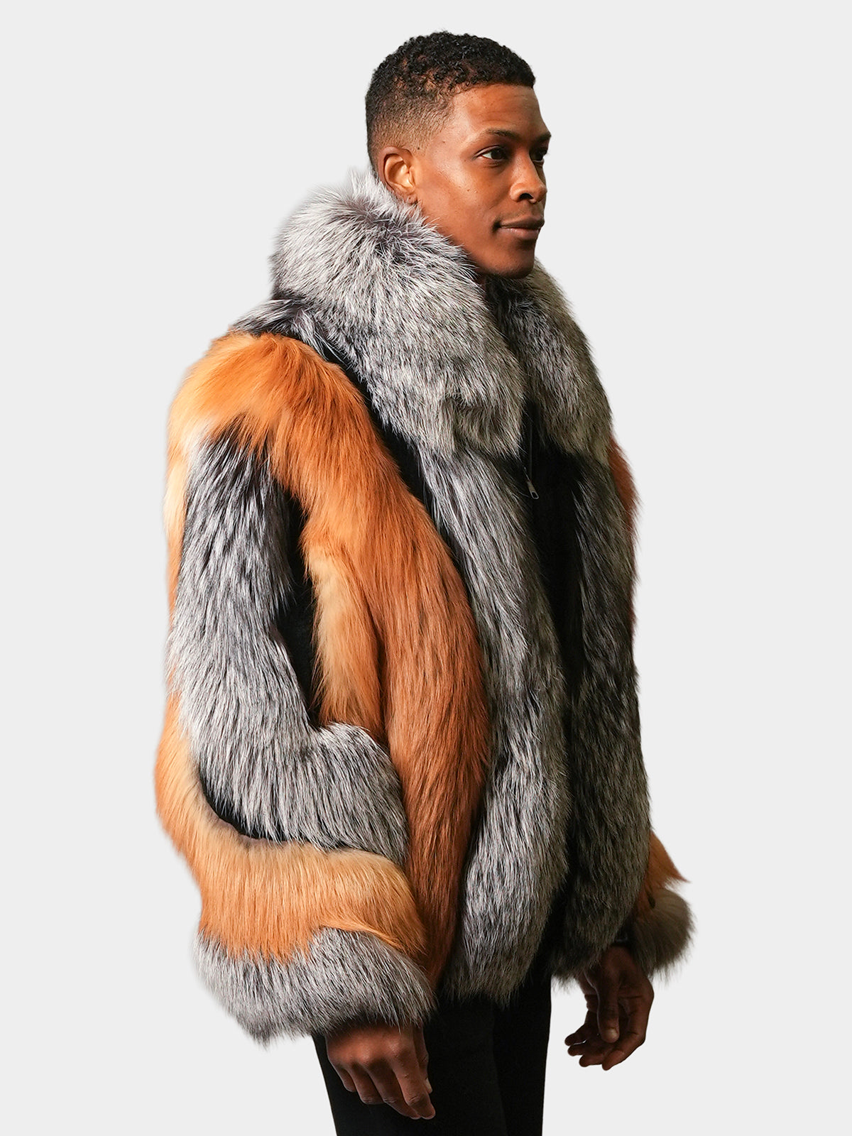 Man's Red & Silver Fox Jacket