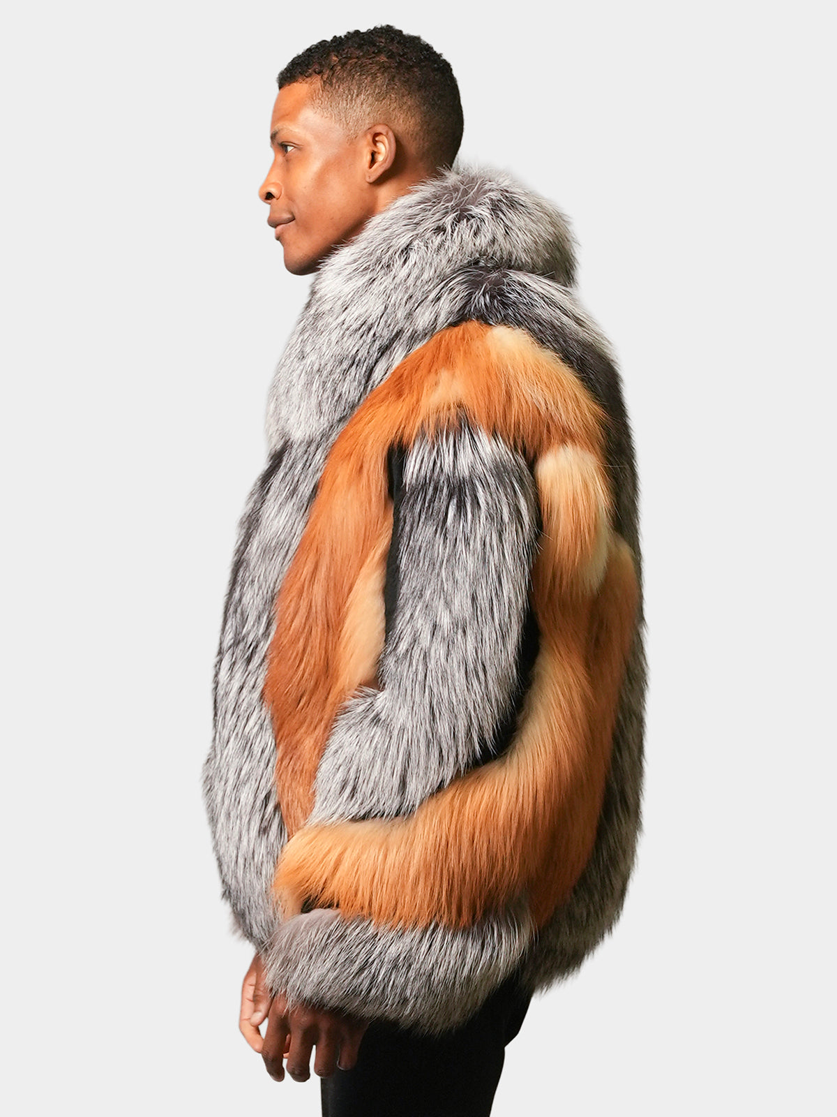 Man's Red & Silver Fox Jacket
