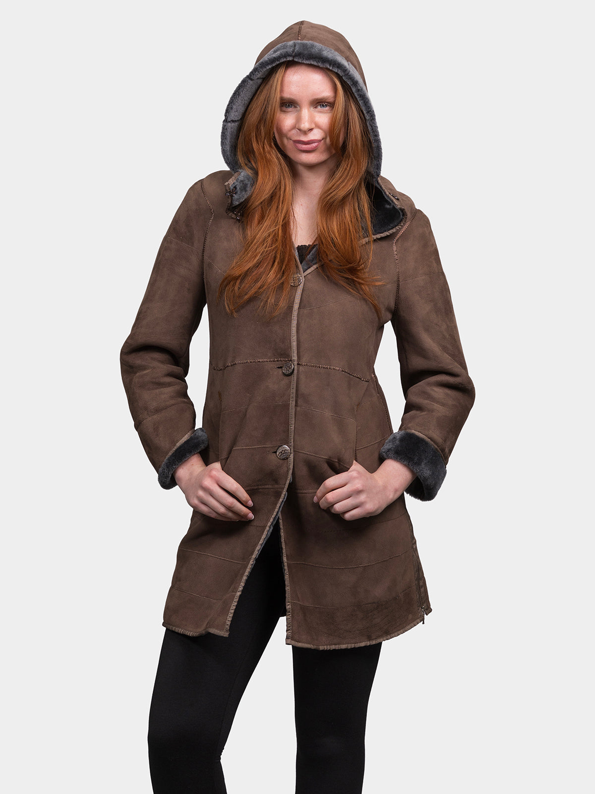 Women's Chocolate Shearling Lamb Stroller