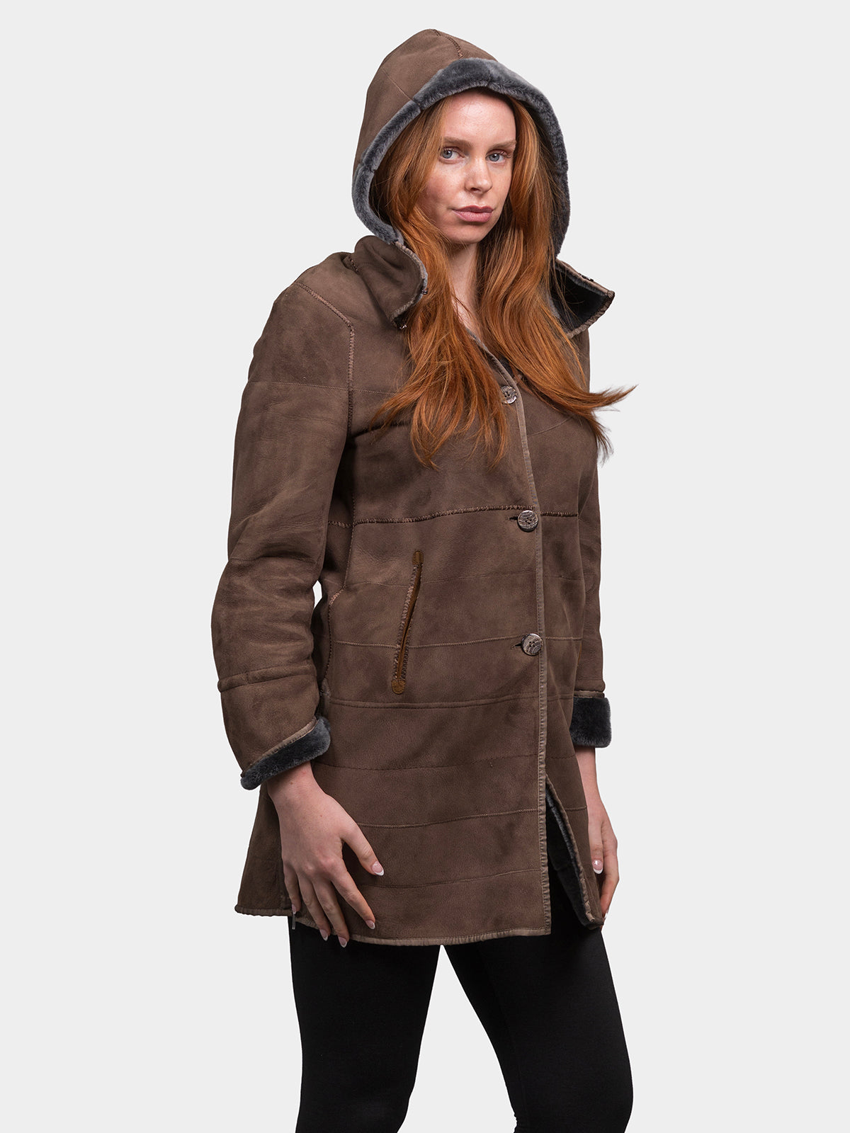 Women's Chocolate Shearling Lamb Stroller