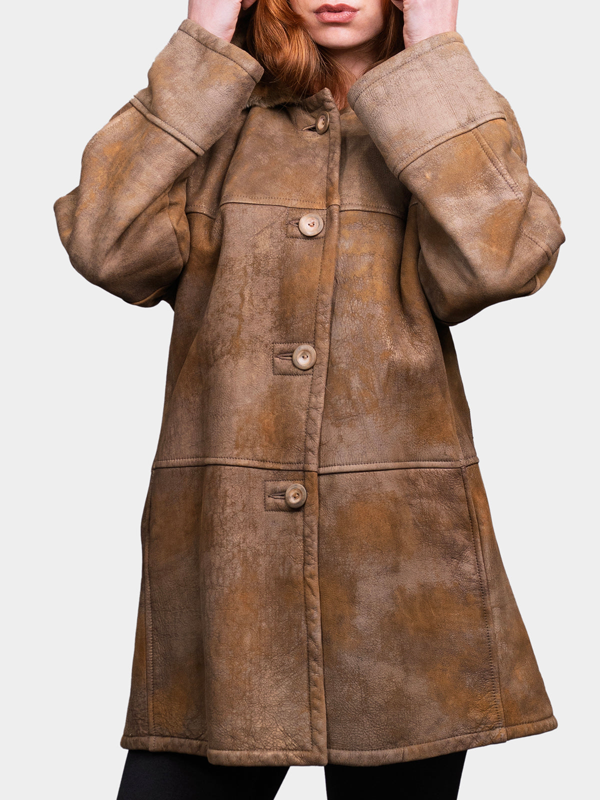 Women's Burnished Gold Merino Shearling Parka