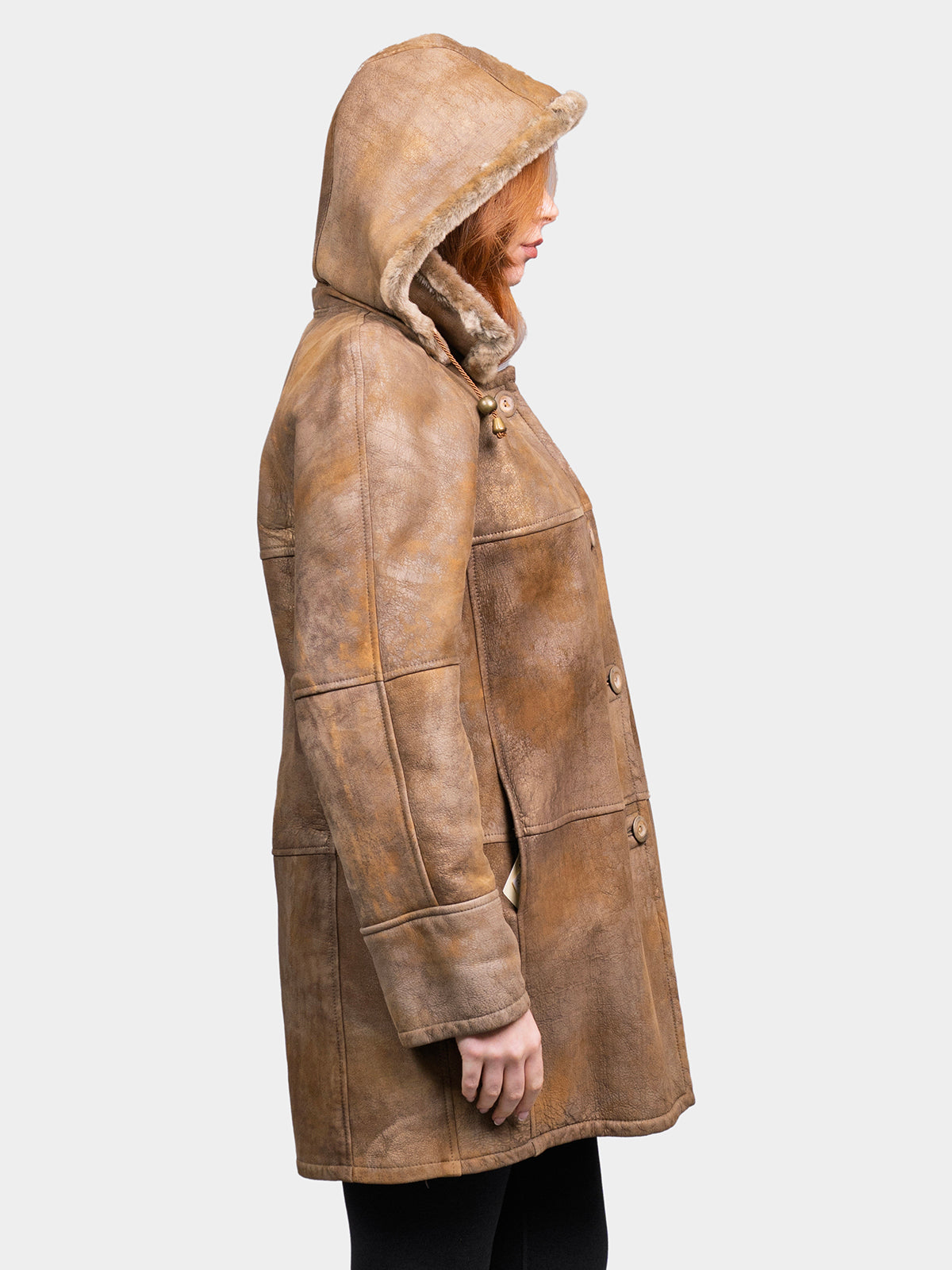 Women's Burnished Gold Merino Shearling Parka