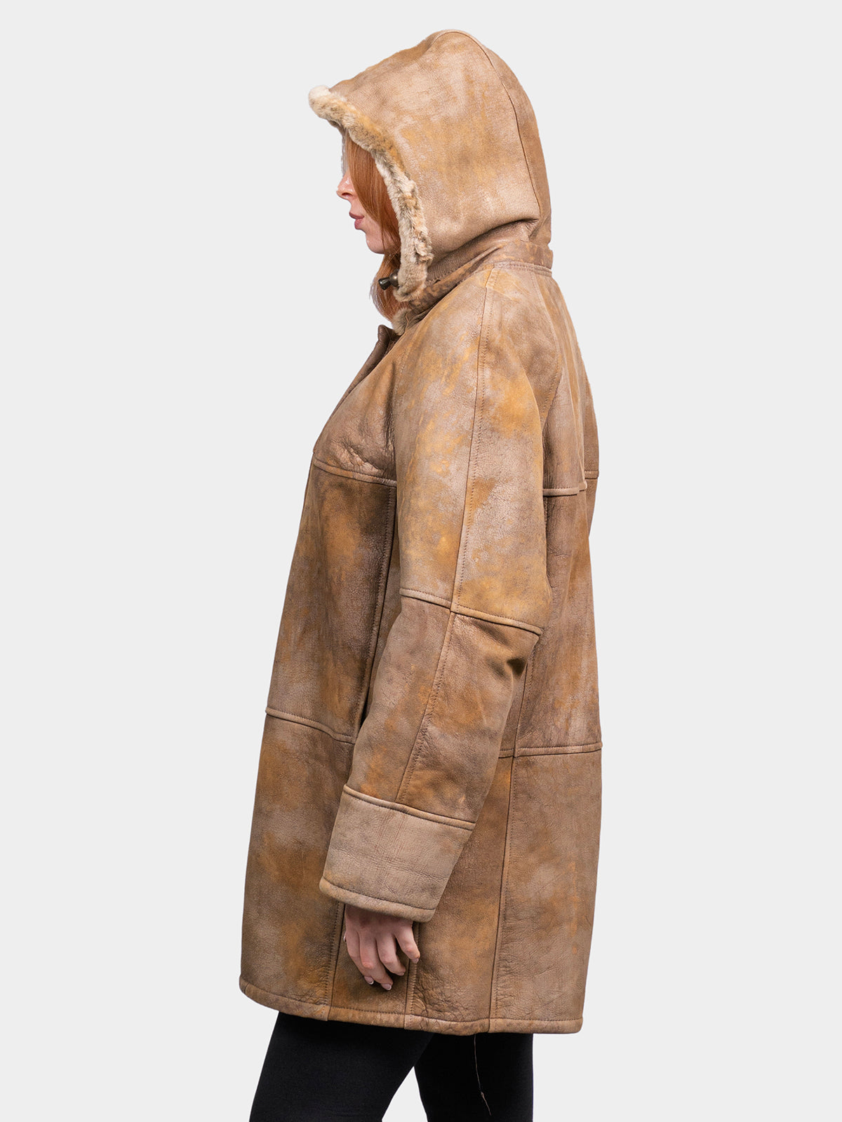 Women's Burnished Gold Merino Shearling Parka