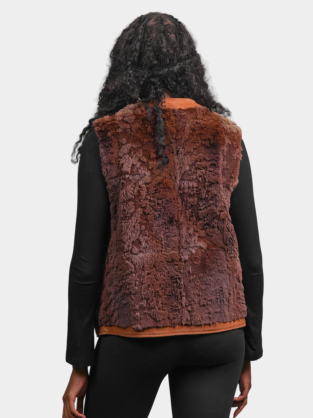 Women's Rust Sheared Muskrat Vest