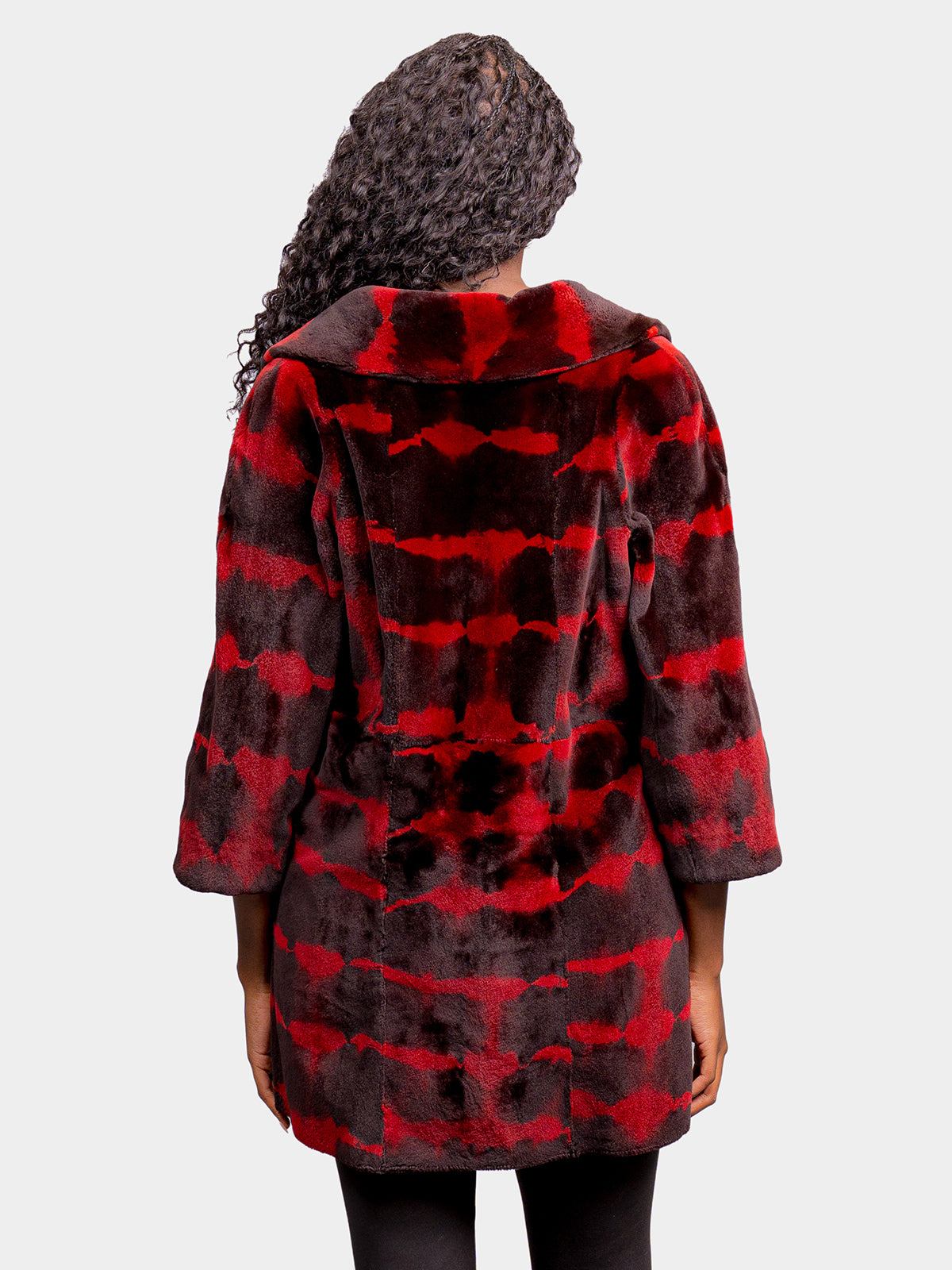 Women's Velvet Red Sheared Mink Jacket