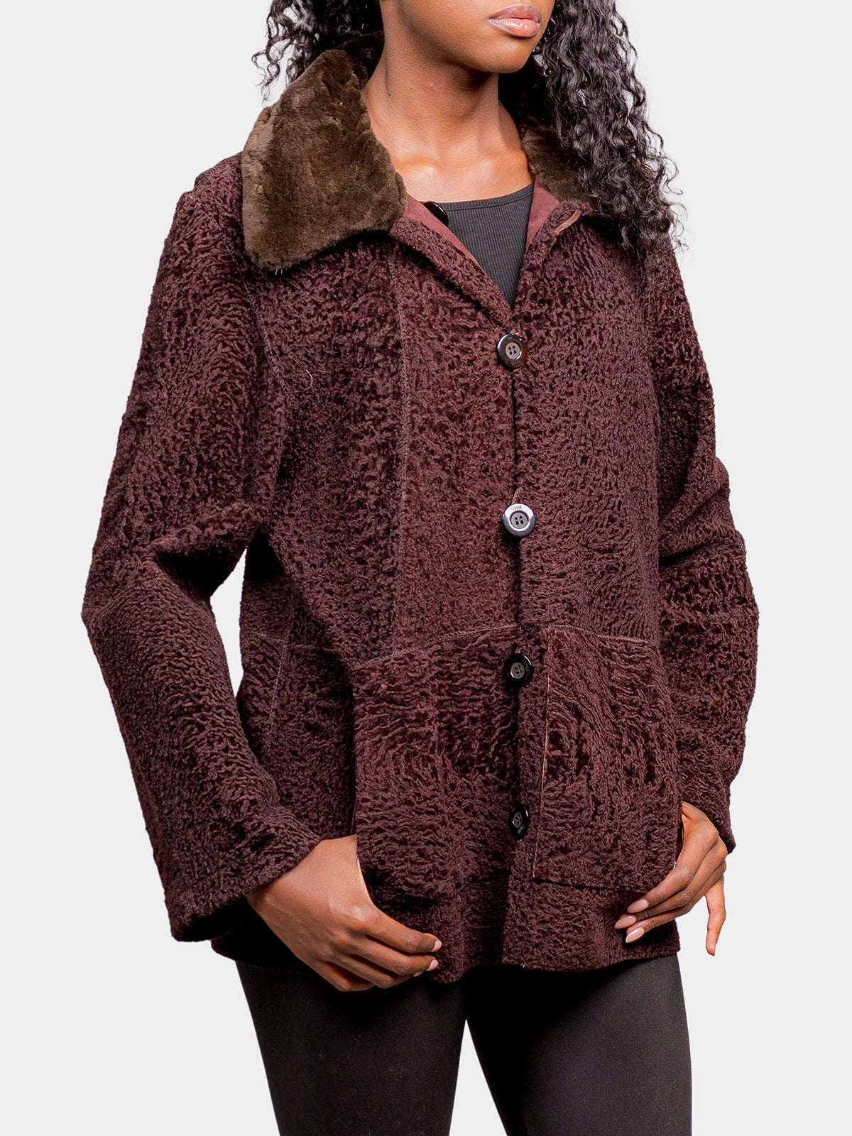 Women's Bordeaux Shearling Stroller