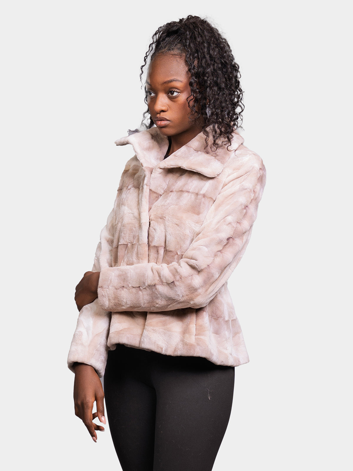 Women's Blush Sheared Mink Jacket