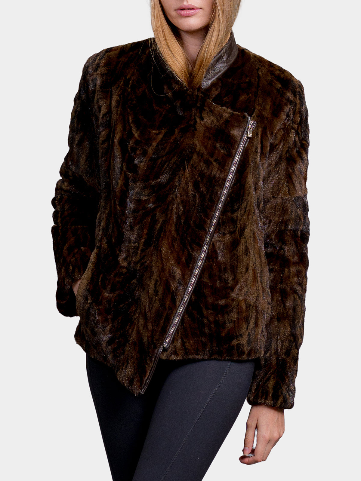 Women's Safari Sculptured Sheared Mink Jacket