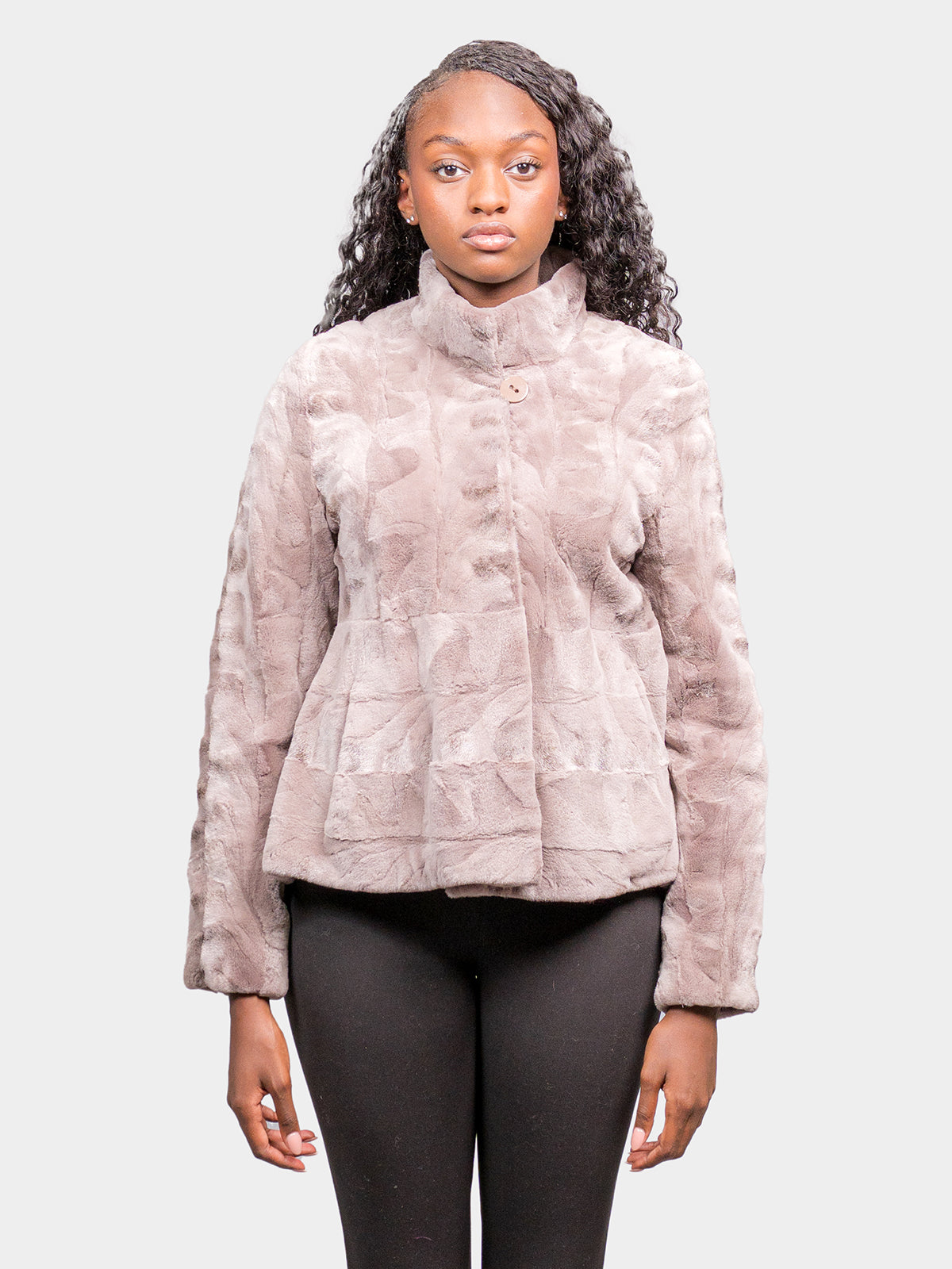 Women's Camel Sculptured Mink Jacket