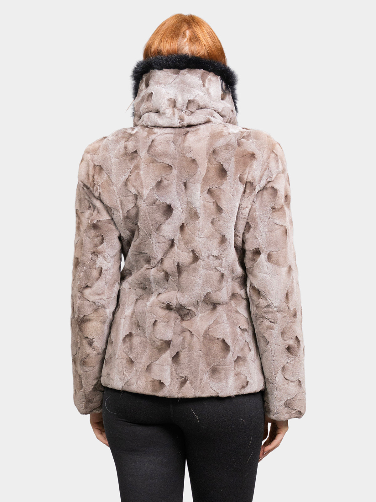 Women's Blue Iris Sculptured Sheared Mink Jacket