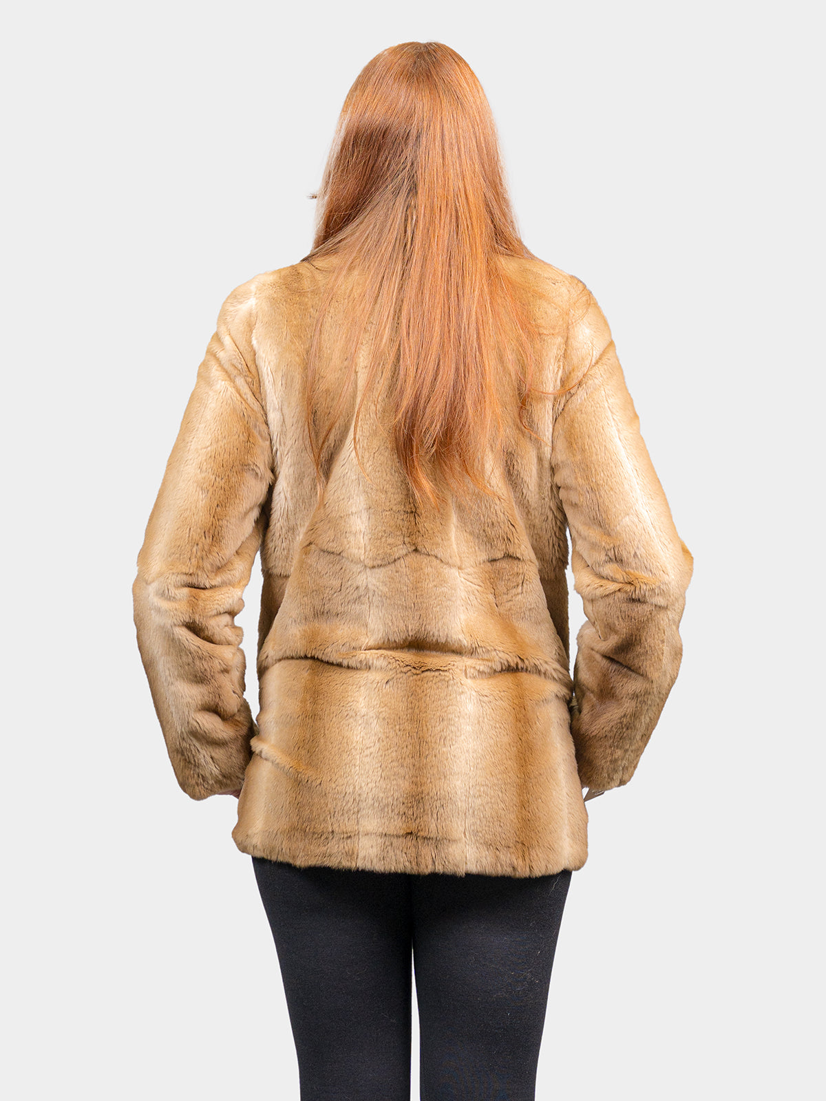 Women's Printed Gold Sheared Mink Jacket