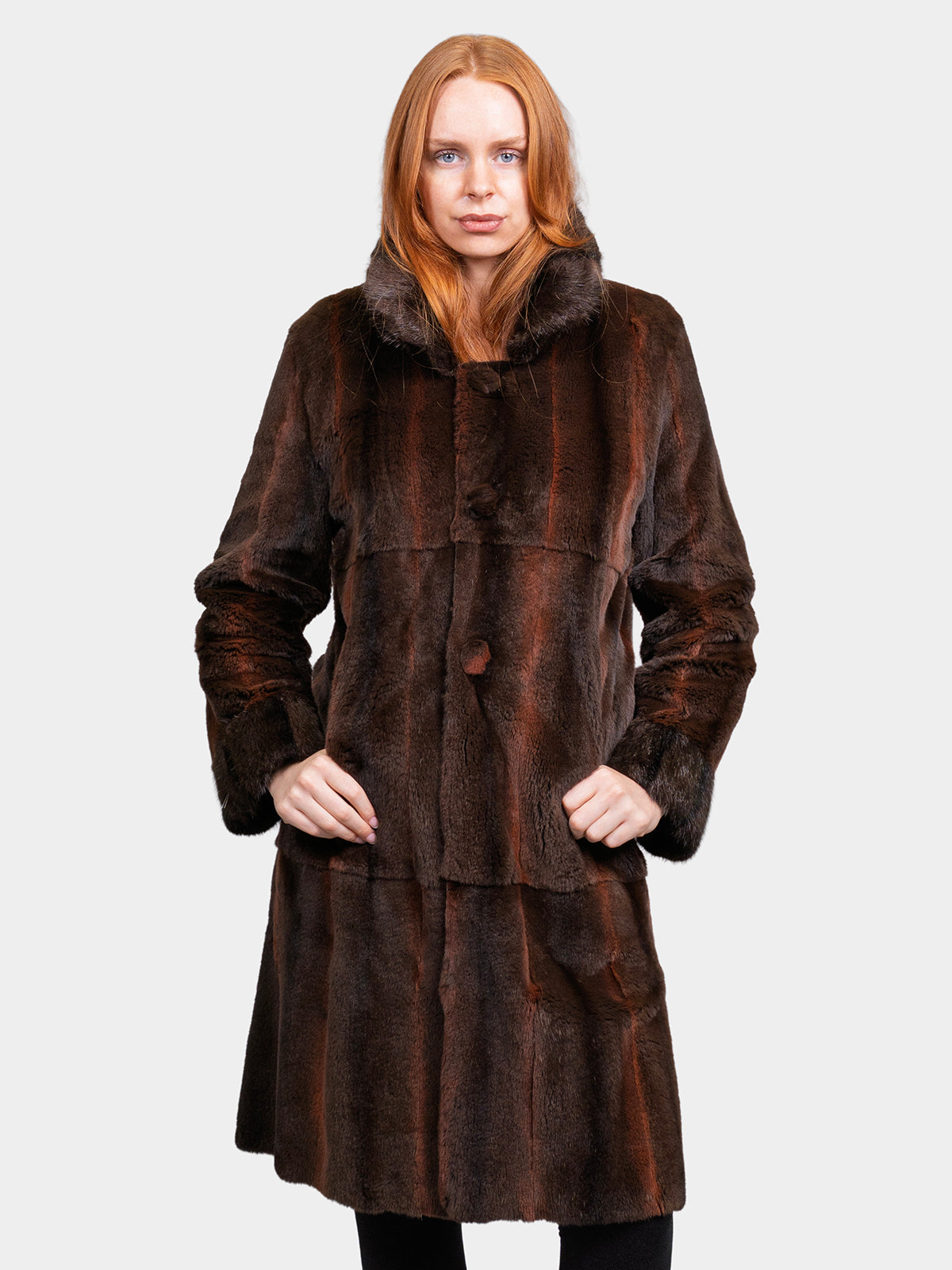 Women's Dark Brown Sheared Mink Jacket
