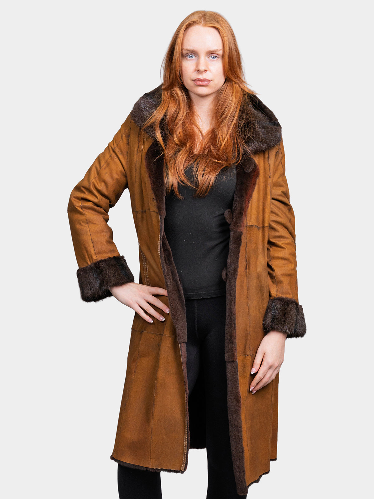 Women's Dark Brown Sheared Mink Jacket