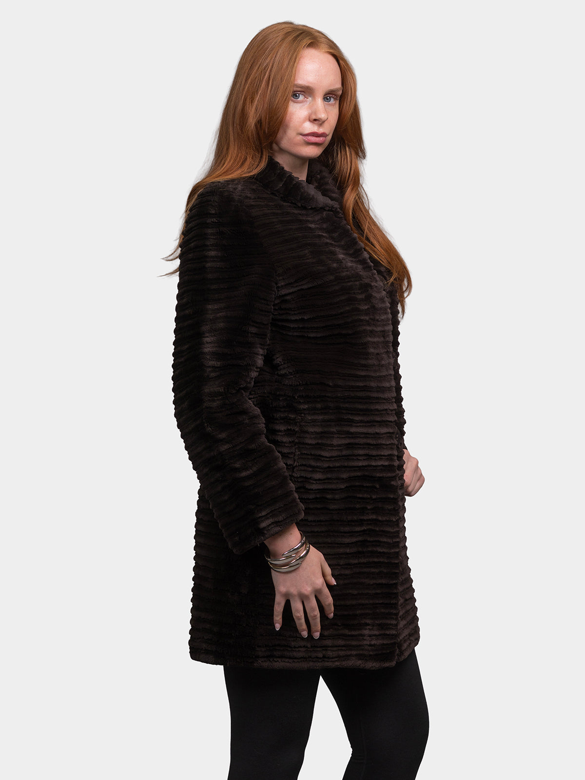 Women's Matara Brown Grooved Sheared Beaver Stroller