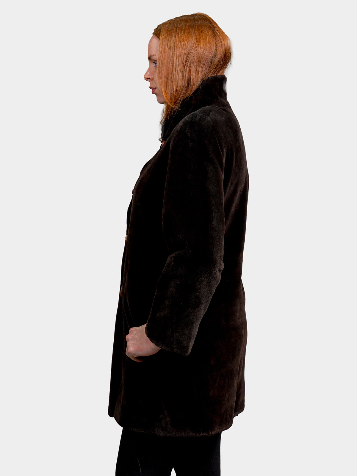 Women's Brown Micro Sheared Beaver Stroller